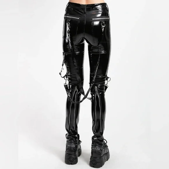 NEW TRIPP NYC Black Vinyl Rage Bondage Pants Size 25 - Picture 7 of 14